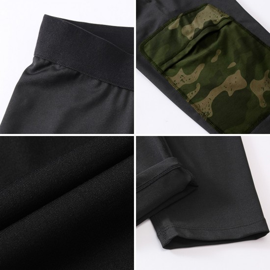 Men's fitness pants Camouflage Pocket PRO training Running Quick-drying High-elasticity Sports Casual Tight Pants 91303