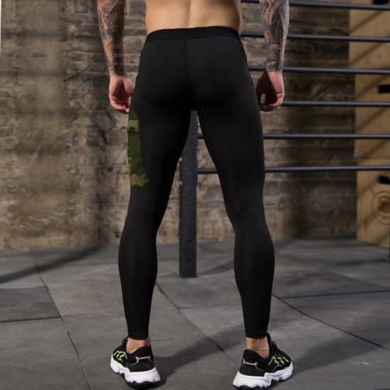 Men's fitness pants Camouflage Pocket PRO training Running Quick-drying High-elasticity Sports Casual Tight Pants 91303
