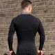 Men's High Collar Fitness Long Sleeve Pro Sports Running Long Sleeve T-shirt Autumn And Winter Elastic Quick-drying Stand Collar Vests 1058