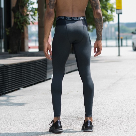 Men's PRO Skinny pants, Outdoor fitness quick-drying training pants, High-elasticity mesh breathable sports long pants 91305