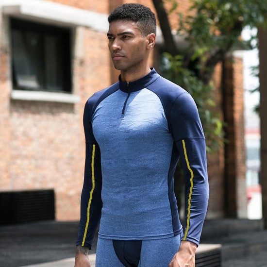 Men's autumn and winter fitness wear, long-sleeved PRO, tight height and elastic sportswear, camouflage, running training, quick-drying clothes 91504