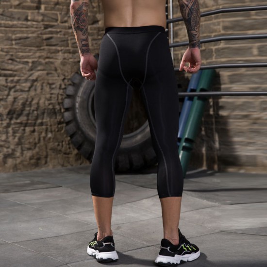 Men's tight PRO capri pants, sports and fitness running shorts, cross-border Amazon quick-drying Capri pants, 1050
