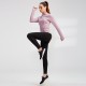 Autumn And Winter Women's Sports Long Sleeve Fitness Running Yoga Clothing High Elastic Tights Quick Drying Stand Collar Sweater 92506