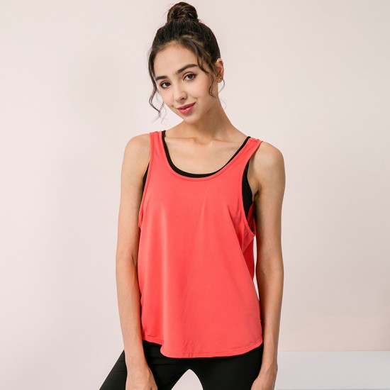 Women's loose sports vest, running yoga top, smocks, fitness quick-drying breathable training suit vest 02105