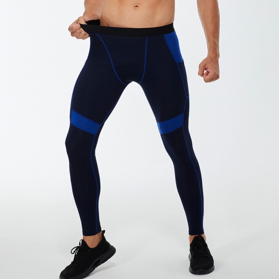 PRO Men's fitness long pants are tight, tall and elastic, sports training pants, quick-drying and sweat-wicking long pants with pockets. 01319