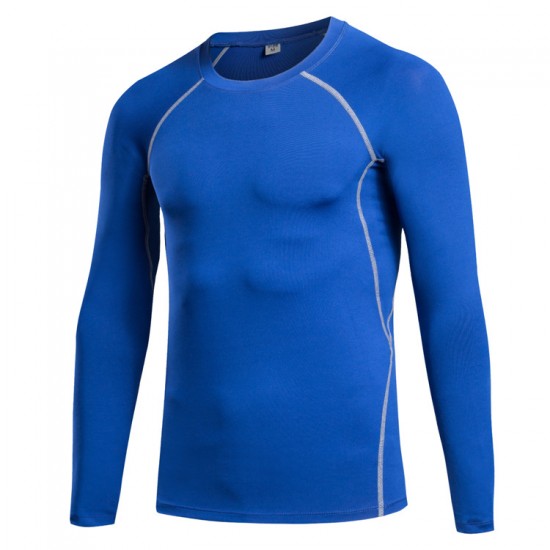 Men's Tight PRO fitness exercise running T-shirt Elastic Sweat-wicking Quick-drying long-sleeved shirt 1039