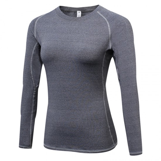 Women's Tight-fitting PRO sports fitness Yoga training long-sleeved T-shirt Moisture-wicking long-sleeved shirt 2039