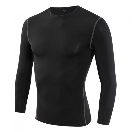 Men's Tight training Suit PRO Sports and Fitness Set Sweat-wicking quick-drying clothes Long sleeves + long pants 1019+1020