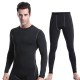 Men's Tight training Suit PRO Sports and Fitness Set Sweat-wicking quick-drying clothes Long sleeves + long pants 1019+1020