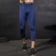 Men's Pro Cropped Pants Fitness Running Training Tights Quick-drying Sweat-wicking Breathable Stretch Cropped Pants 1051