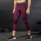 Men's Pro Cropped Pants Fitness Running Training Tights Quick-drying Sweat-wicking Breathable Stretch Cropped Pants 1051
