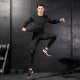 Men's Pro Sports Trousers Tight Training Fitness Running Mesh Stitching Quick-drying Stretch Trousers 1040