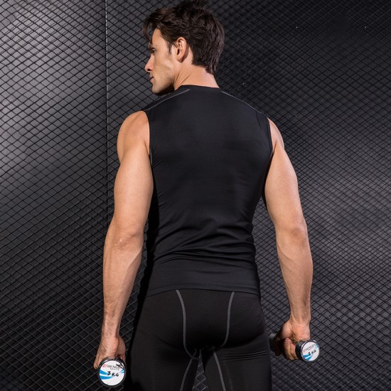 Men's Tight Training Vest Pro Sports Running Fitness Basketball Elastic Quick-drying Vest Clothes 1002