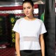 Women's mesh and gauze patchwork yoga wear, loose casual running and fitness wear, quick-drying and breathable sports smock 2021