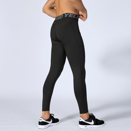 Men's Fitness Pants With Pocket Pro Running Training Sports Stretch Sweat-wicking Quick-drying Tight Pants 1080