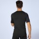 Men's fitness short-sleeved printed patchwork sports running training sweat-wicking quick-drying high-elasticity tight clothes 4003