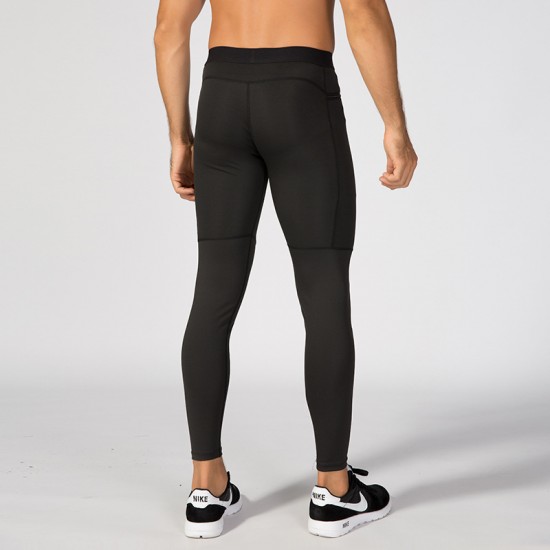 Men's Zipper Pocket Fitness Trousers Pro Sports Running Training Sweat-wicking Quick-drying High-elastic Tights 1070