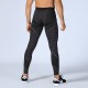 Men's fitness long pants printed patchwork sports running training sweat-wicking quick-drying high-elasticity tight long pants 4070