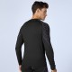 Men's fitness print patchwork long-sleeved sports running training sweat-wicking quick-drying high-elasticity tight clothes 4019