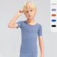 Boys' tight-fitting fitness short-sleeved nylon high-elasticity quick-drying sports short-sleeved children's basketball training suit 33211