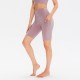 Women's tight double-pocket fitness yoga shorts, high-waists running elastic quick-drying exercise 5-minute shorts 12424