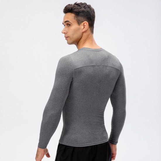 Men's new autumn and winter sports long-sleeved outdoor running tight training T-shirt, high-elasticity quick-drying fitness wear 11515