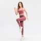Women's nude yoga pants, high-waisted, hip-lifting, pocket-sized tight sports pants, high-elasticity quick-drying fitness pants 02336