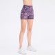 Women's nude printed yoga shorts, running training high-elasticity tight sports quick-drying fitness 3-inch pants 02412