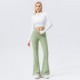 European and American nude yoga flared pants, women's crossed high-waisted, hip-lifting, wide-leg pants, breathable fitness and sports long pants 42309