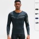 Men's fitness wear, long-sleeved quick-drying outdoor running T-shirt, moisture-wicking, tight height and elastic training suit 91502