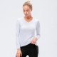 New autumn and winter yoga wear for women, long-sleeved quick-drying elastic tight T-shirt for running and sports, fitness top 12525