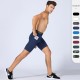 Men's Pro Fitness Shorts With Pocket Sports Running Training Sweat-wicking Quick-drying Elastic Tight Shorts 1084