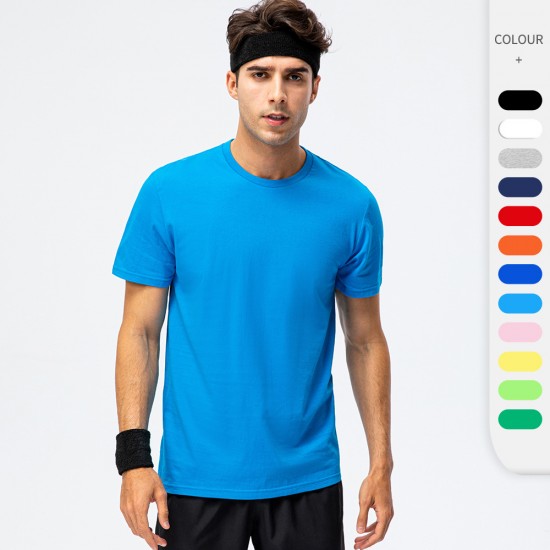 Men's and women's pure cotton loose T-shirt, advertising shirt with LOGO printed, event wear, team wear, sports short-sleeved D15008