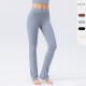 European and American high-waisted yoga pants, women's tight micro-flared sports pants, nylon hip-lifting and abdominal constricting fitness pants 42308