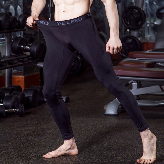 Men's PRO Tight sports pants, fitness training running long pants, elastic quick-drying sweat-wicking breathable long pants 6030