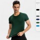 Men's Pro Fitness Short Sleeve Tight Running Training Sportswear High Elastic Sweat-wicking Quick-drying Jacket T-shirt 01219