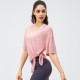 New spring and summer women's sports smocks are light, breathable, loose for running, short-sleeved, split and quick-drying for yoga. 22225