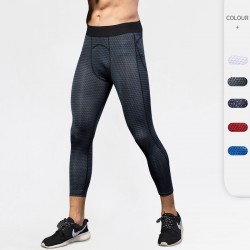 Men's PRO capri Pants 3D Printed Fitness, sports, running, wish Quick-drying Stretch Tight Capri Pants 4020