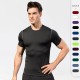Men's Tight Training Fitness Clothing Running Short-sleeved Sportswear Amazon Stretch Quick-drying Clothes T-shirt 1003