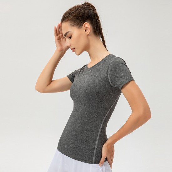 Women's PRO Tight-fitting training short-sleeved Sports Fitness Yoga Sweat-wicking Quick-Drying short-sleeved T-shirt 2003
