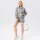 Autumn sportswear and casual set: Women's loose stand-up collar jacket, hoodie, running shorts, quick-drying fitness two-piece set Autumn sportswear and casual set: Women's loose stand-up collar jacket, hoodie, running shorts, quick-drying fitness two-piece set