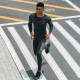 Men's fitness wear, long-sleeved quick-drying outdoor running T-shirt, moisture-wicking, tight height and elastic training suit 91502