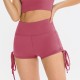 Women's drawstring yoga three-inch pants, tight and nude, high-waisted fitness pants, running training sports shorts 12426