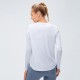 Women's autumn and winter yoga long-sleeved loose casual sports T-shirt, quick-drying and breathable running training fitness clothes 12524