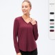 Women's autumn and winter yoga long-sleeved loose casual sports T-shirt, quick-drying and breathable running training fitness clothes 12524