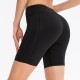 Women's yoga shorts with hip lifting and pockets, outdoor sports running training pants, quick-drying tight fitness shorts, 2044