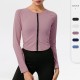 Women's yoga zipper long-sleeved sports running training fitness wear quick-drying elastic tight long-sleeved top 02517 Women's yoga zipper long-sleeved sports running training fitness wear quick-drying elastic tight long-sleeved top 02517