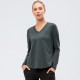 Women's autumn and winter yoga long-sleeved loose casual sports T-shirt, quick-drying and breathable running training fitness clothes 12524