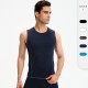Men's sports vest, round-neck tight-fitting training running fitness suit, elastic sweat-wicking quick-drying top, waistcoat 01108