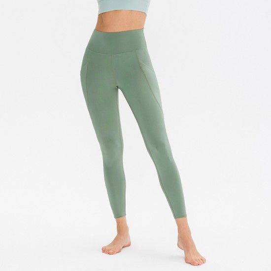 Women's high-waisted and hip-lifting yoga long pants, tight height and elasticity running sports pants, quick-drying training fitness pants 12347